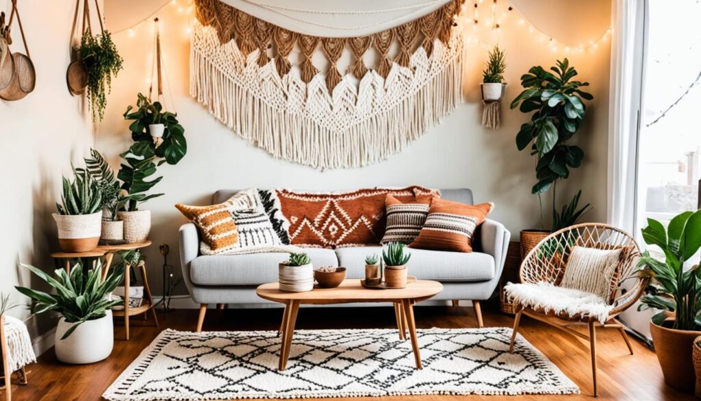 affordable boho living room