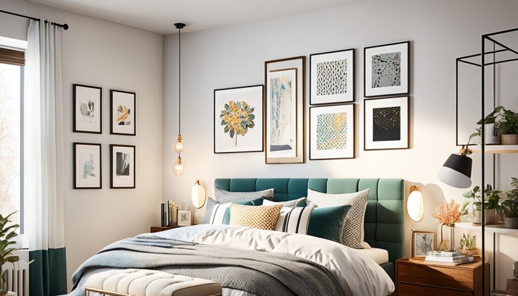 bedroom gallery walls