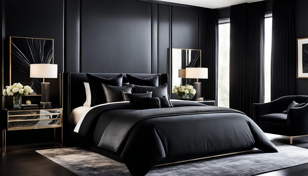 black bedroom design