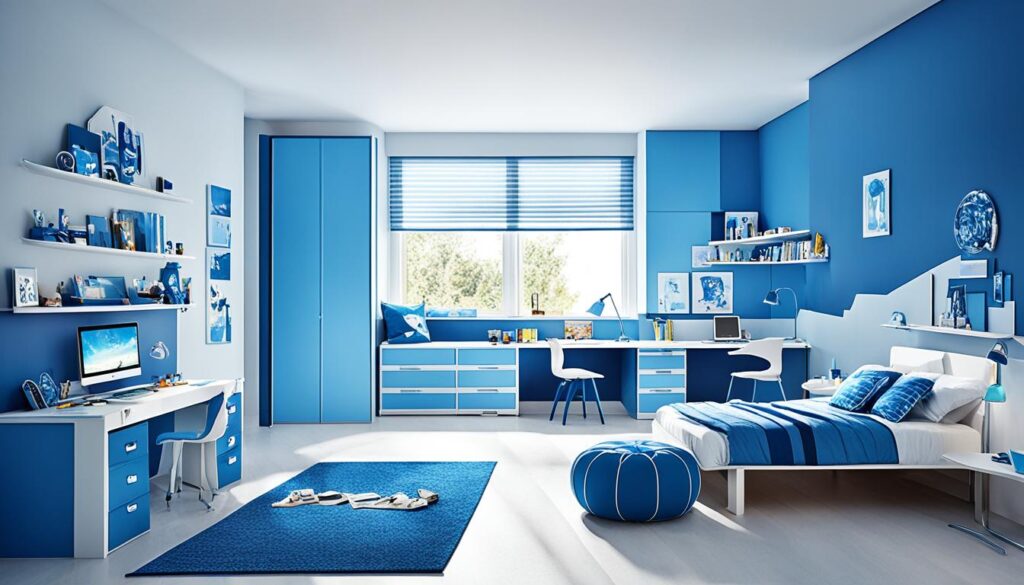 blue boys bedroom