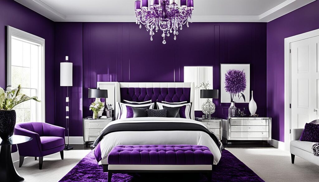 bold purple bedroom designs