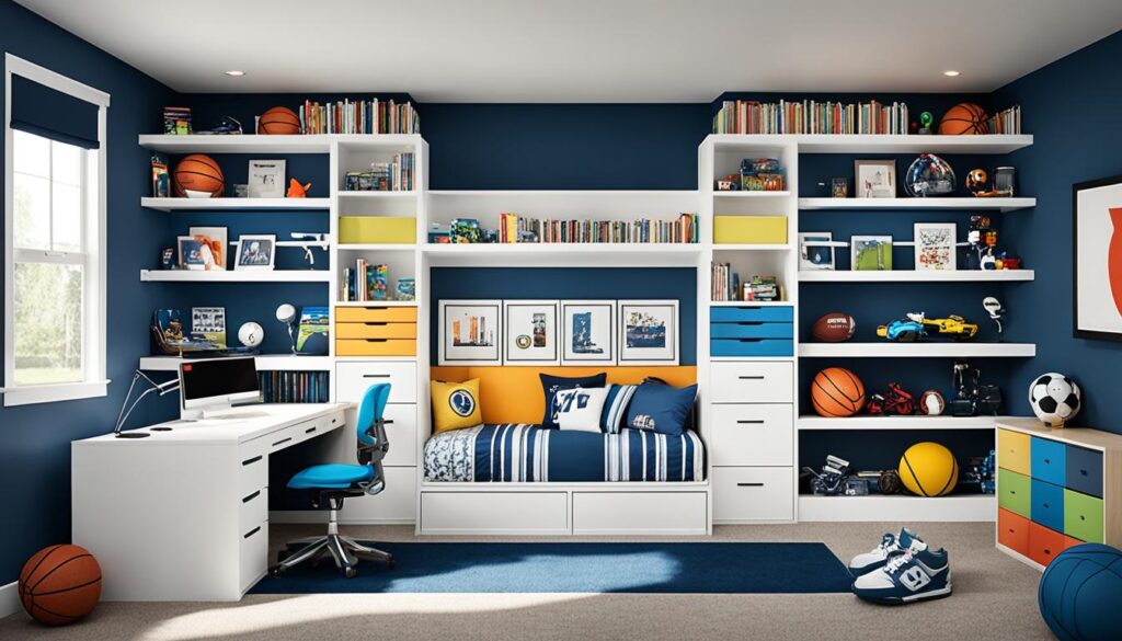 built-in boys bedroom