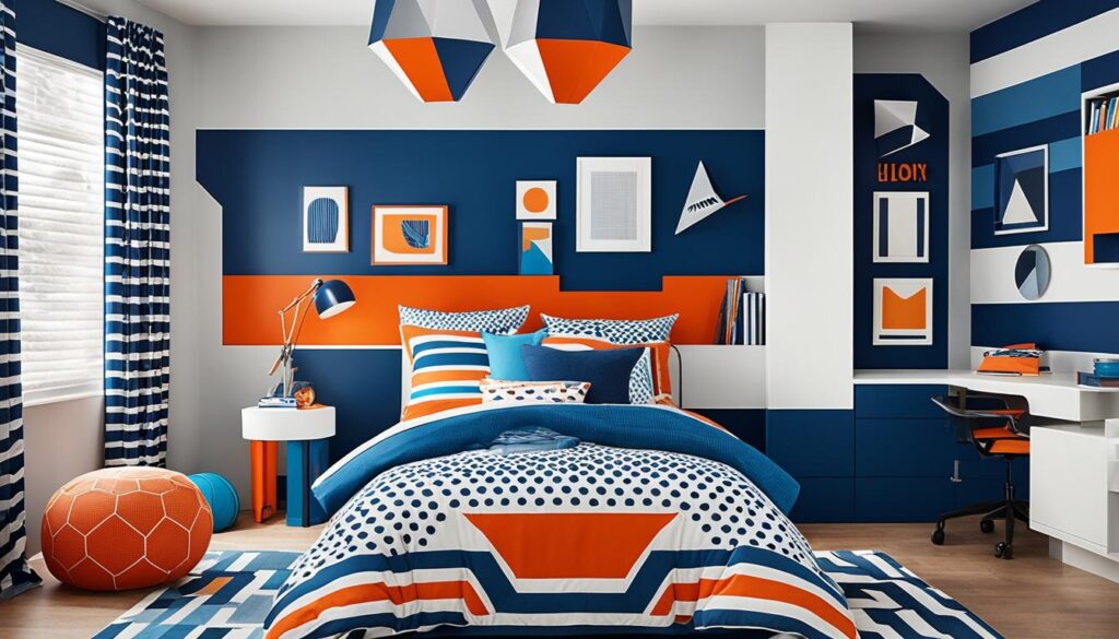 contrasting boys bedroom colors