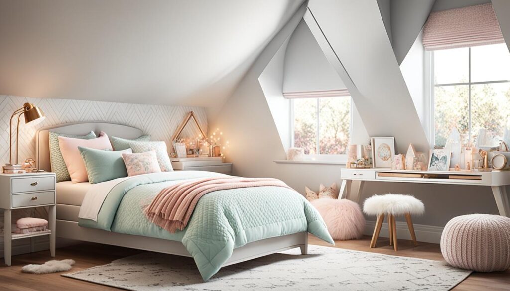 girls attic bedroom design