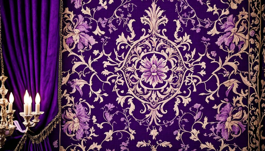 historical inspiration for purple bedrooms