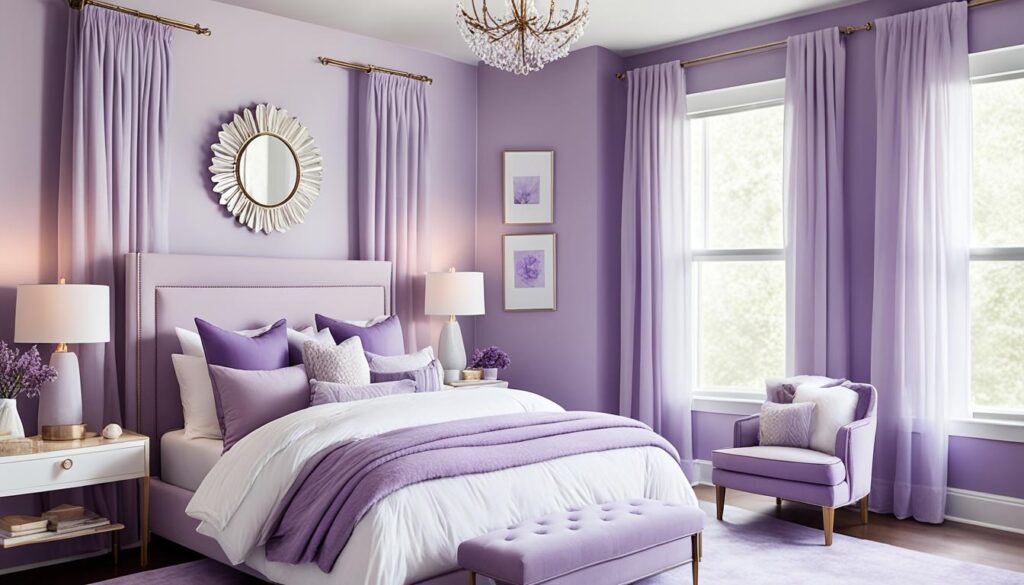 purple themed girl's bedroom design