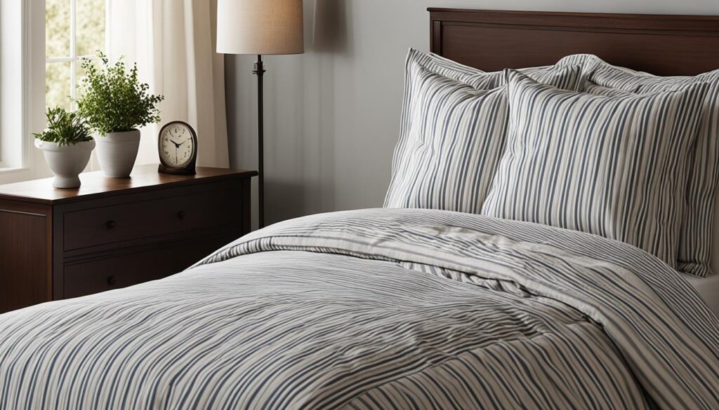 ticking stripe bedding